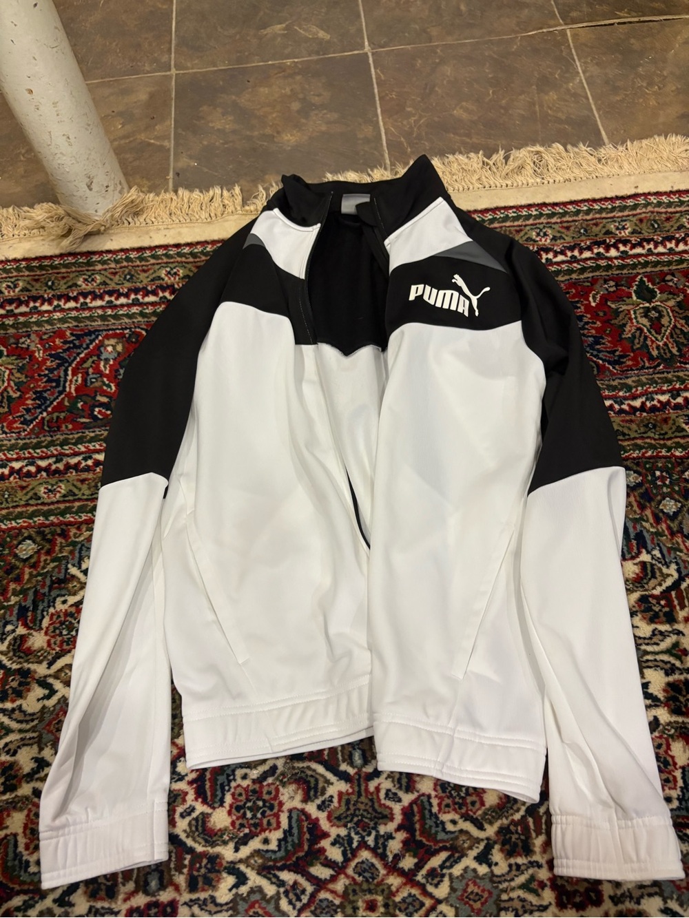 Puma Black and White Men’s  Colorblock Bomber Jacket
